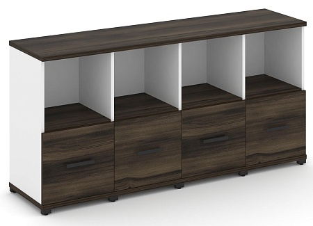 Шкаф четыре узкие секции, 2 ниши (4 фасада  ЛДСП, 1 ниша) CN.STU-241 B/W