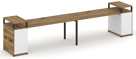 Рабочая станция с опорными распашными шкафами с верхними горизонтами CN.ORS-224 B/W
