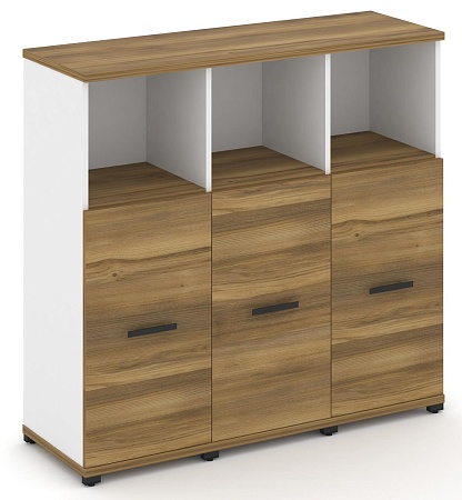 Шкаф три узкие секции, 3 ниши (3 фасада ЛДСП, 2 ниши) CN.STU-333 B/W