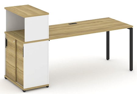 Стол рабочий с опорным шкафом купе с надставкой низкой CN.SP-240 B/W