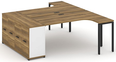 Рабочая станция с опорным распашным шкафом CN.DSA-210 B/W