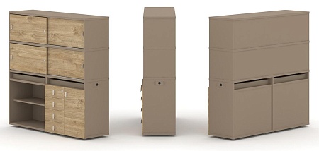 Набор №11. Тумба двойная + высокая надставка ES.NB.2V-11