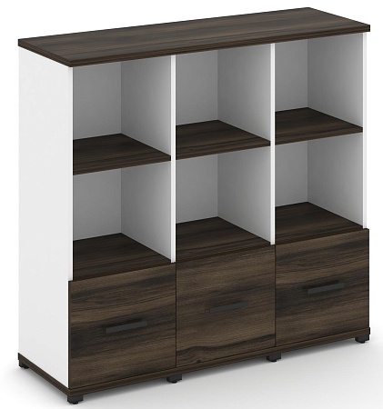 Шкаф три узкие секции, 3 ниши (3 фасада ЛДСП, 1 ниша) CN.STU-331 B/W