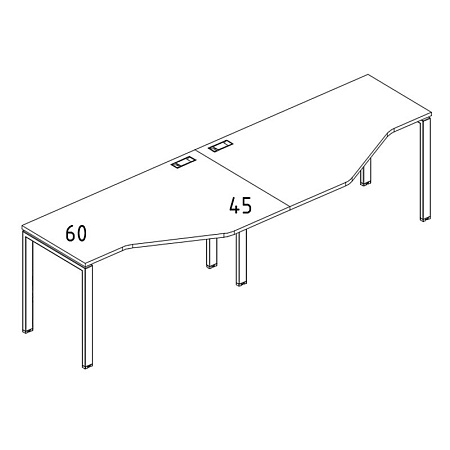 Рабочая станция со столами эргономичными  А4 Б1 055-2 БП