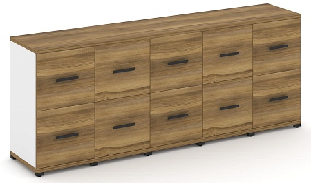 Шкаф пять узких секций, 2 ниши (5 фасадов  ЛДСП,  1 ниша + 5 фасадов ЛДСП, 1 ниша) CN.STU-252 B/W