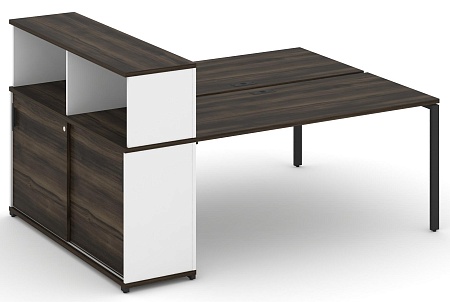 Рабочая станция с опорным шкафом купе с надставкой низкой CN.DRS-240 B/W