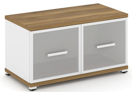 Шкаф одна широкая секция, 1 ниша (2 фасада стекло белое матовое в раме, 1 ниша) CN.STS-113 RM B/W