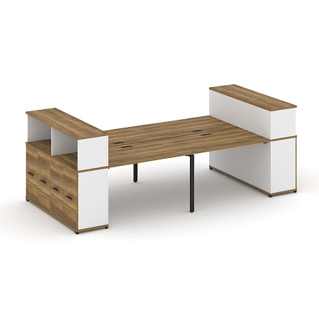 Рабочая станция с опорными распашными шкафоми с надставкой низкой CN.DRS-270 B/W
