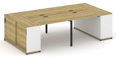 Рабочая станция с опорными шкафами купе CN.DRS-277 B/W