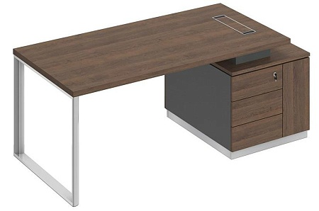 Стол руководителя на опорной тумбе правый БР 105R