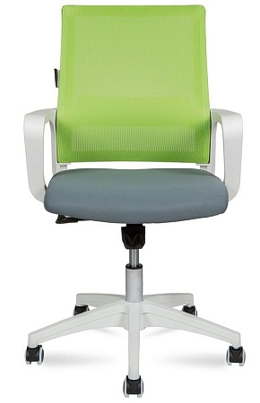 Кресло офисное Бит LB (спинка зеленая сетка / сидушка т. серая ткань) 815BW-AF07-T58