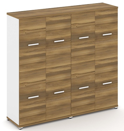 Шкаф две широкие секции, 4 ниши (4 фасада ЛДСП, 2 ниши + 4 фасада ЛДСП, 2 ниши) CN.STS-422 B/W