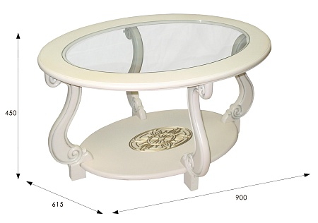 Журнальный столик Овация С (Слоновая кость)