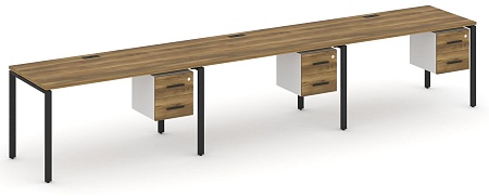 Рабочая станция односторонняя с подвесными тумбами на 3 места CN.ORS-135 B/W