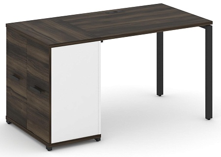 Стол рабочий с опорным распашным шкафом CN.SP-217 B/W
