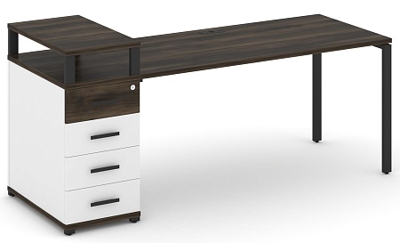Стол рабочий с одной опорной тумбой CN.SP-412 B/W