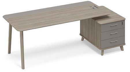 Стол правый комбинированный на тумбе малой (тип 1) WOOD  ТМ В2 108