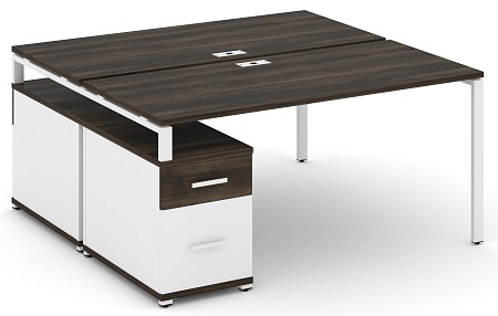 Рабочая станция на 2 места с двухсторонней опорной тумбой CN.DRS-308 B/W