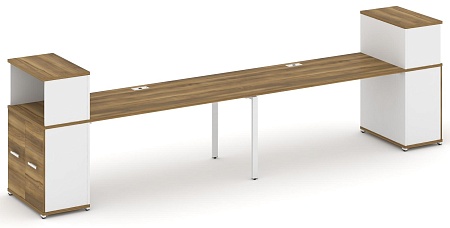 Рабочая станция с опорными распашными шкафами с надставкой низкой CN.ORS-228 B/W
