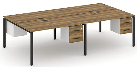 Рабочая станция двухсторонняя с подвесными тумбами на 4 места CN.DRS-135 B/W