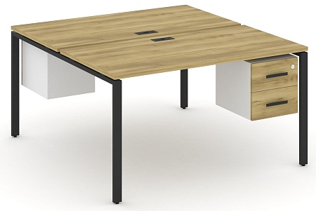 Рабочая станция двух сторонняя с подвесными тумбами на 2 места CN.DRS-115 B/W