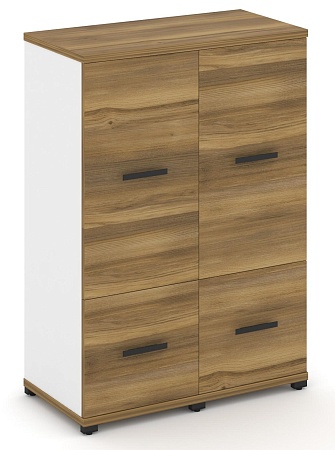 Шкаф две узкие секции, 3 ниши (2 фасада ЛДСП,  1 ниша + 2 фасада ЛДСП,  2 ниши) CN.STU-322 B/W