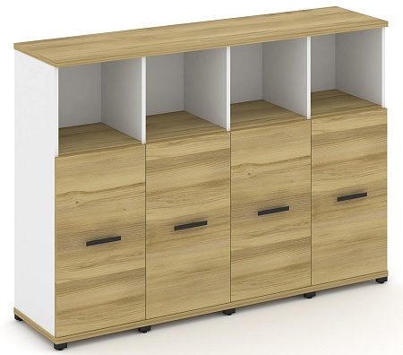 Шкаф четыре узкие секции, 3 ниши (4 фасада ЛДСП, 2 ниши) CN.STU-343 B/W