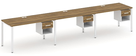 Рабочая станция односторонняя с подвесными тумбами на 3 места CN.ORS-139 B/W
