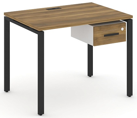 Стол рабочий с подвеснй тумбой с одним ящиком CN.SP-109 B/W