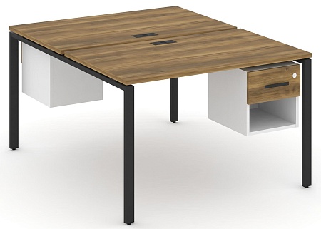 Рабочая станция двух сторонняя с подвесными тумбами на 2 места CN.DRS-118 B/W