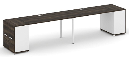 Рабочая станция с опорными распашными шкафами CN.ORS-219 B/W