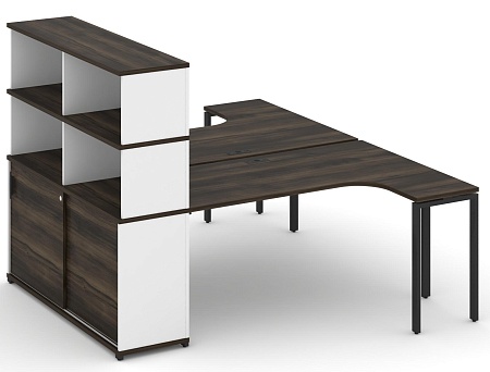 Рабочая станция с опорным стеллажом с надставкой высокой CN.DSA-222 B/W