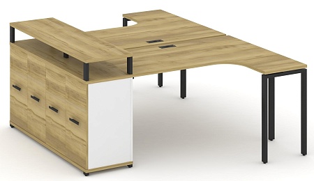 Рабочая станция с опорным распашным шкафом с верхним горизонтом CN.DSA-211 B/W