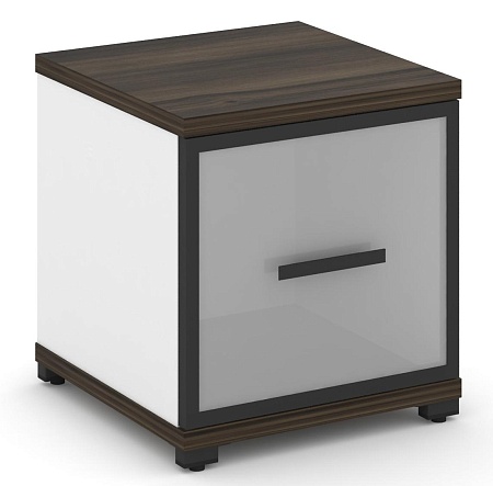 Шкаф четыре узкие секции, 1 ниша (Один фасад стекло белое матовое в раме, накладной на 1 нишу) CN.STU-113 RM B/W