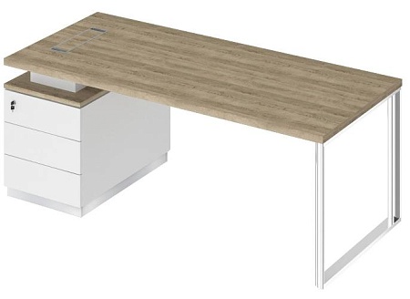 Стол руководителя на опорной тумбе левый БР 104L