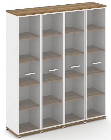 Шкаф четыре узкие секции, 5 ниш (4 фасадов стекло прозрачное в раме,  5 ниш) CN.STU-548 RP B/W