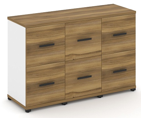 Шкаф три узкие секции, 2 ниши (3 фасада ЛДСП, 1 ниша + 3 фасада ЛДСП, 1 ниша) CN.STU-232 B/W