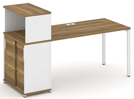 Стол рабочий с опорным шкафом купе с надставкой низкой CN.SP-239 B/W