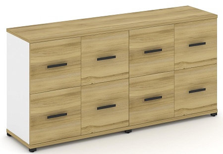 Шкаф две широкие секции, 2 нишии (4 фасада ЛДСП, 1 ниша + 4 фасада ЛДСП, 1 ниша) CN.STS-222 B/W