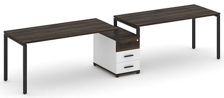 Рабочая станция на 2 места с одной опорной тумбой CN.ORS-304 B/W