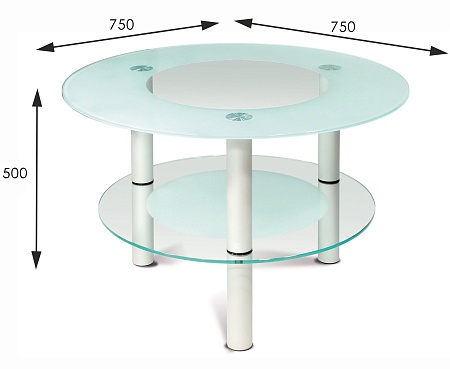 Журнальный столик Кристалл 3 (металлик/прозрачное)