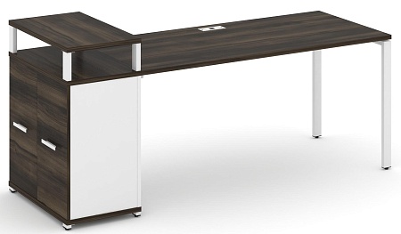 Стол рабочий с опорным распашным шкафом с верхним горизонтом CN.SP-224 B/W