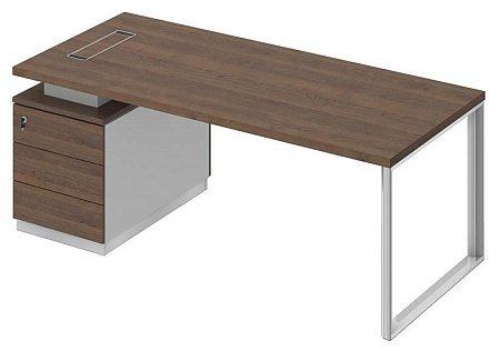 Стол руководителя на опорной тумбе левый БР 104L