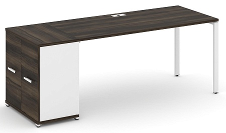 Стол рабочий с опорным распашным шкафом CN.SP-220 B/W