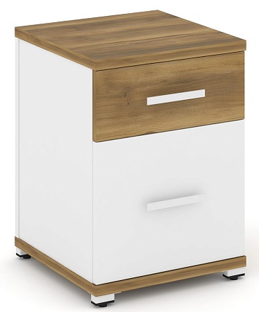 Тумба опорная/приставная 1 ящик + 1 распашной фасад. CN.TUO-004 B/W