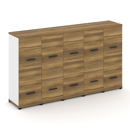 Шкаф пять узких секций, 3 ниши (5 фасадов ЛДСП, 1 ниша + 5 фасадов ЛДСП, 2 ниши) CN.STU-352 B/W