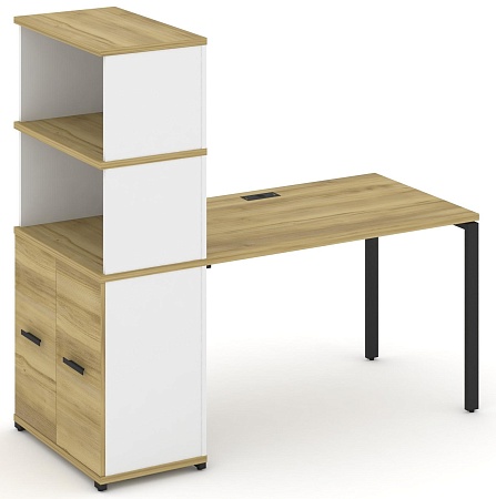 Стол рабочий с опорным распашным шкафом с надставкой высокой CN.SP-230 B/W