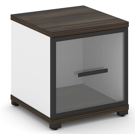 Шкаф одна узкая секция, 1 ниша (фасад стекло прозрачное в раме, 1 ниша) CN.STU-113 RP B/W