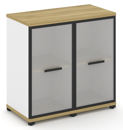 Шкаф две узкие секции, 2 ниши (2 фасада стекло белое матовое в раме, 2 ниши) CN.STU-223 RM B/W