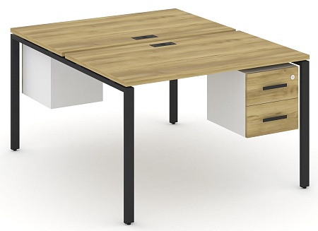 Рабочая станция двух сторонняя с подвесными тумбами на 2 места CN.DRS-114 B/W